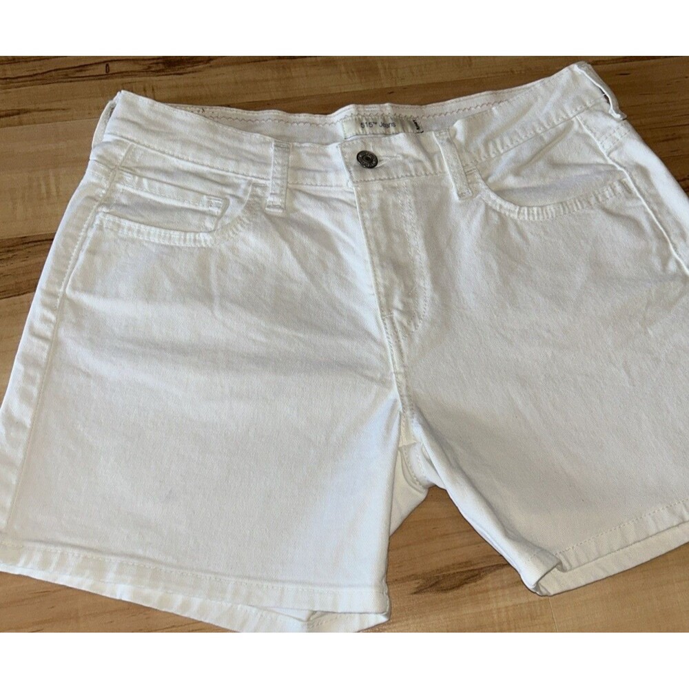 Levis 515 Shorts Womens 6 High Rise Zip Fly White 31 Waist